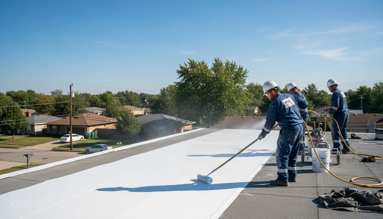 Commercial roof coating in Crescent City, IL near me